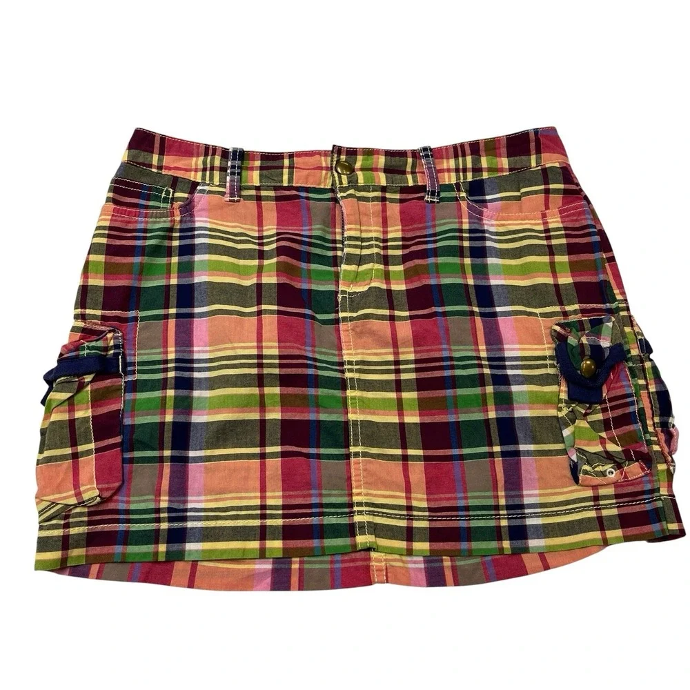Ralph Lauren Skirt Madras Plaid Mini Girls 16 Preppy Scholl Country Club